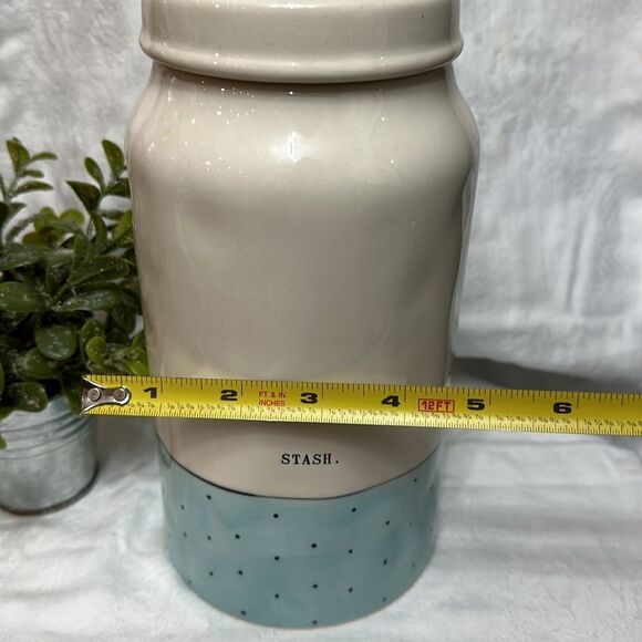 Rae Dunn Polka Dot Blue & Black Canister Stash‎ - Picture 10 of 10